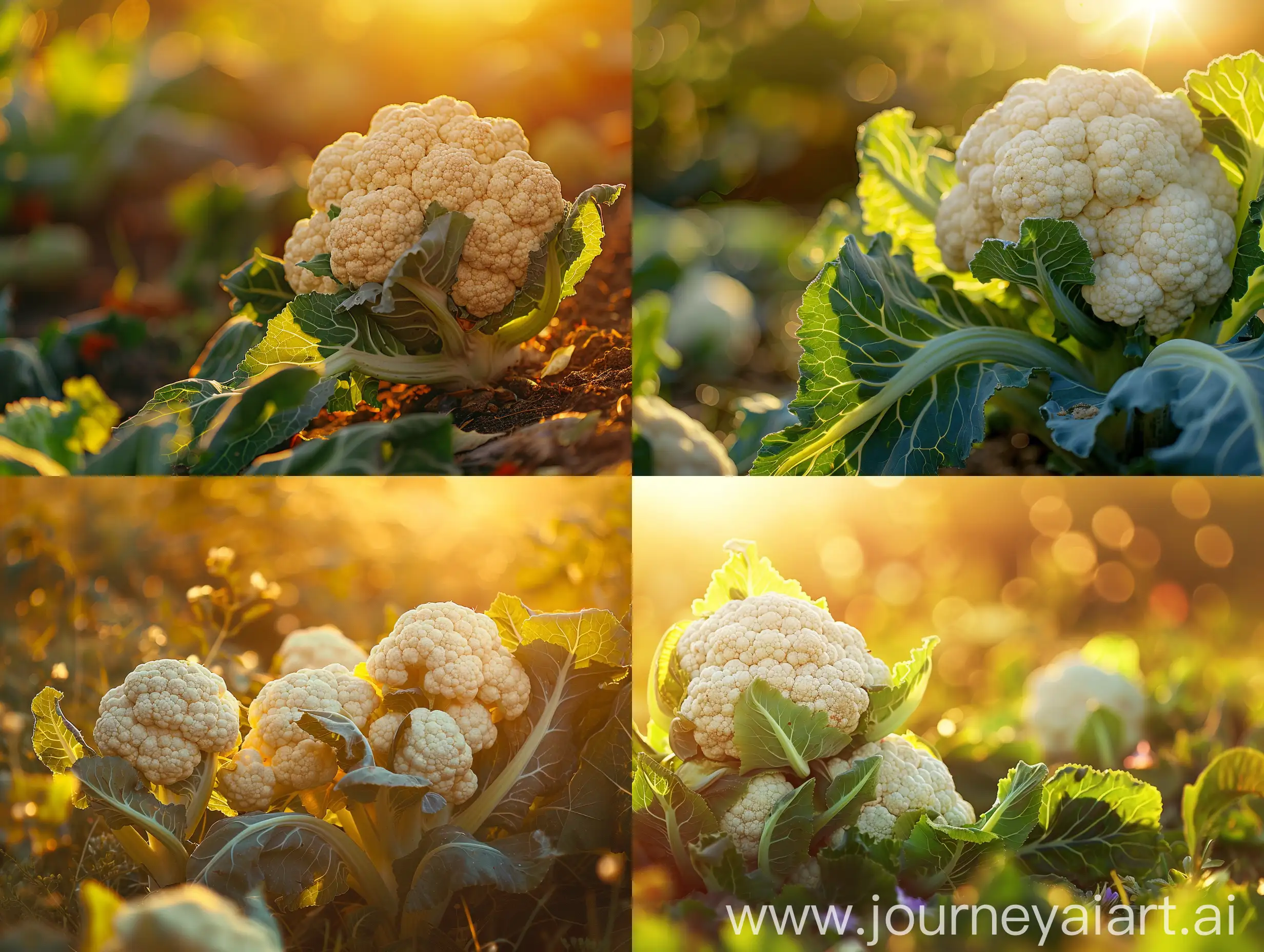 Serene-Cauliflower-Snowball-SelfBlanching-in-Golden-Sunlight