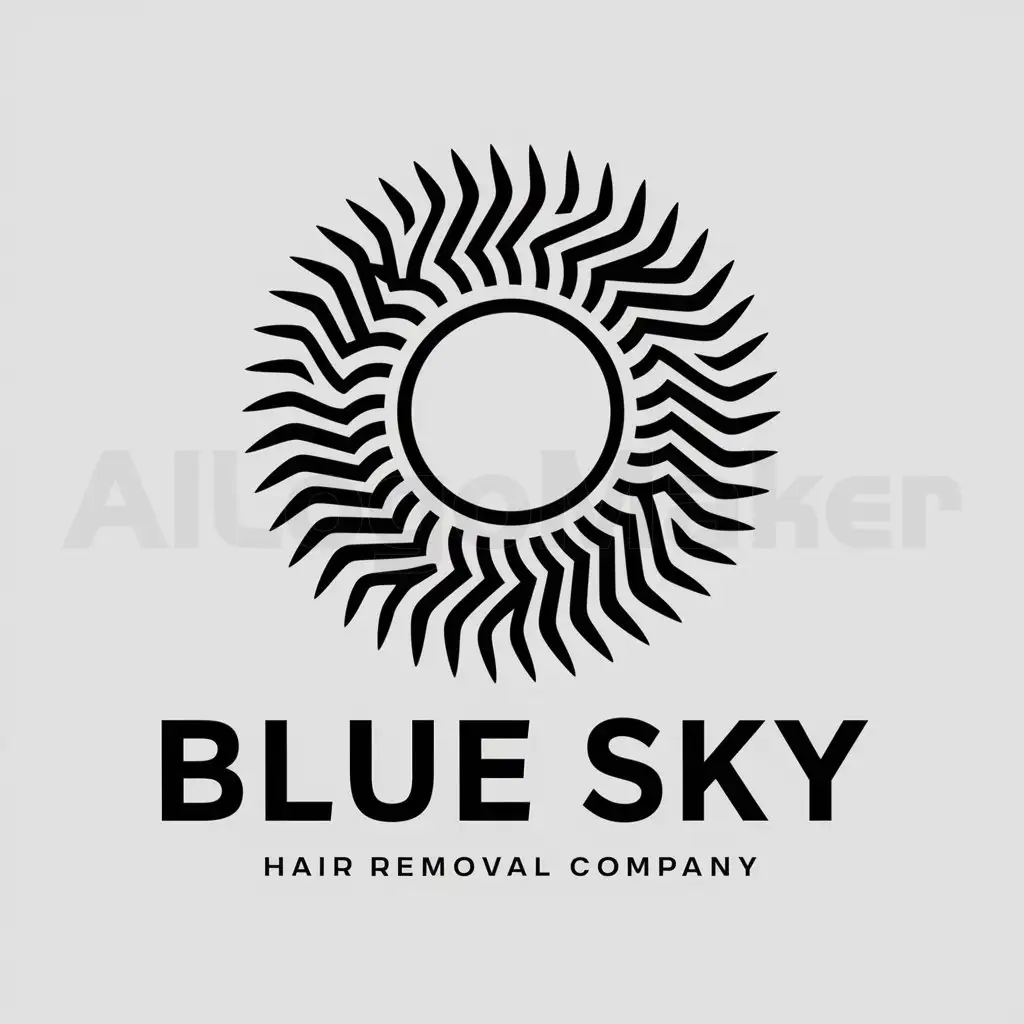 a logo design,with the text "Blue Sky", main symbol:Solarpunk style,complex,be used in Hair Removal industry,clear background
