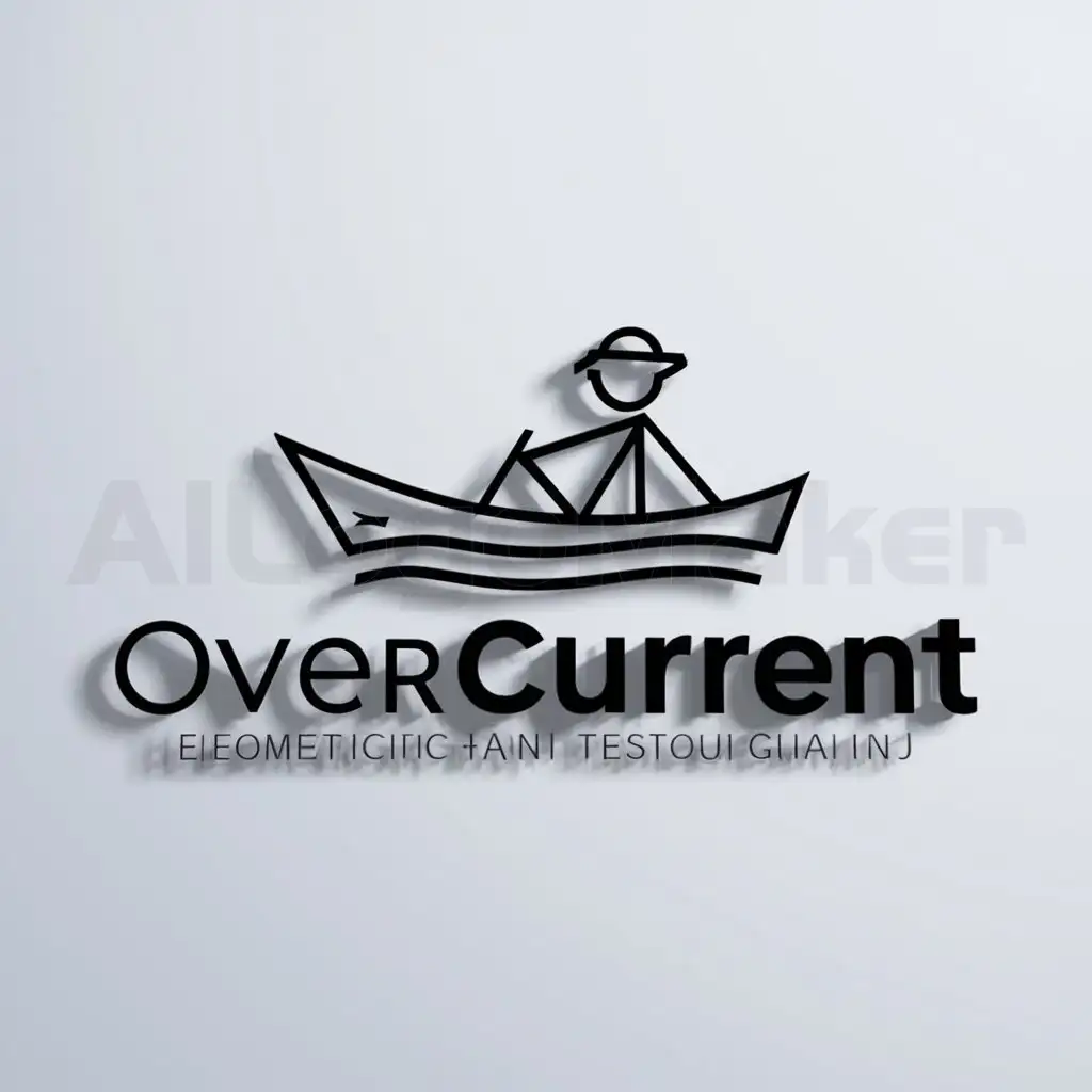 a logo design,with the text "Overcurrent", main symbol:Electrician boating,Minimalistic,clear background