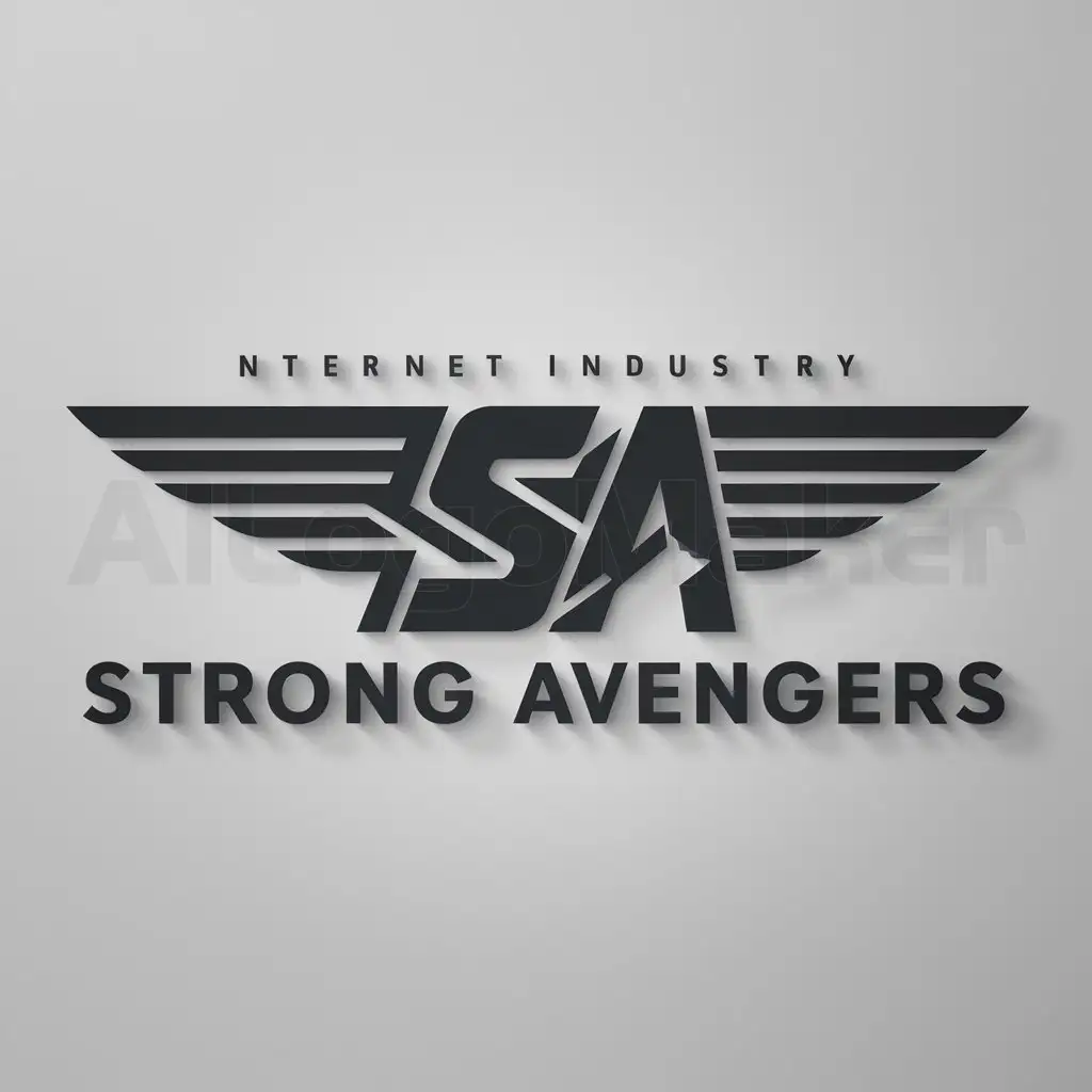 a logo design,with the text "Strong Avengeres", main symbol:SA,Moderate,be used in Internet industry,clear background