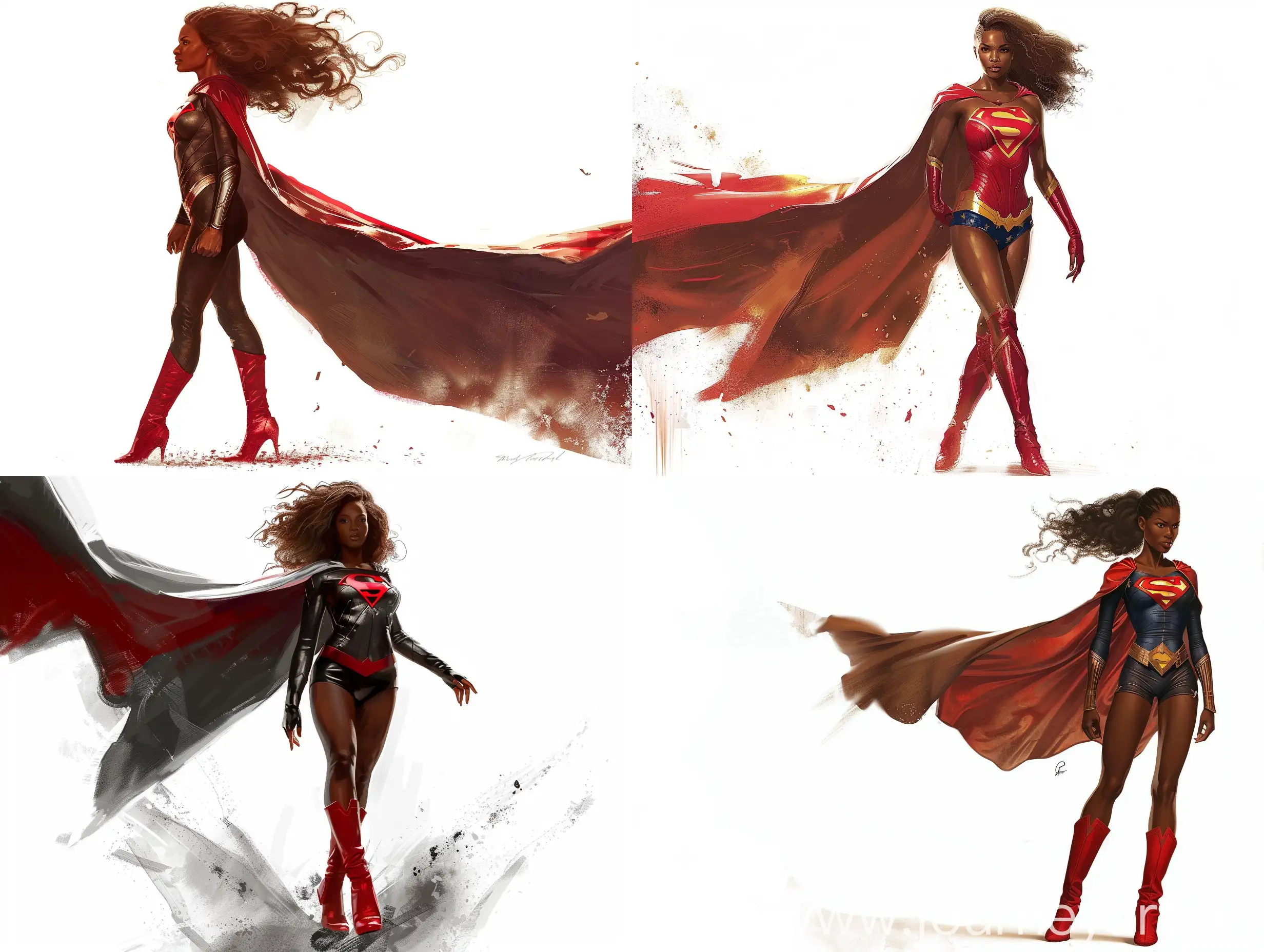 Supergirl-Concept-Art-Heroic-Black-Woman-in-Cape-and-Boots