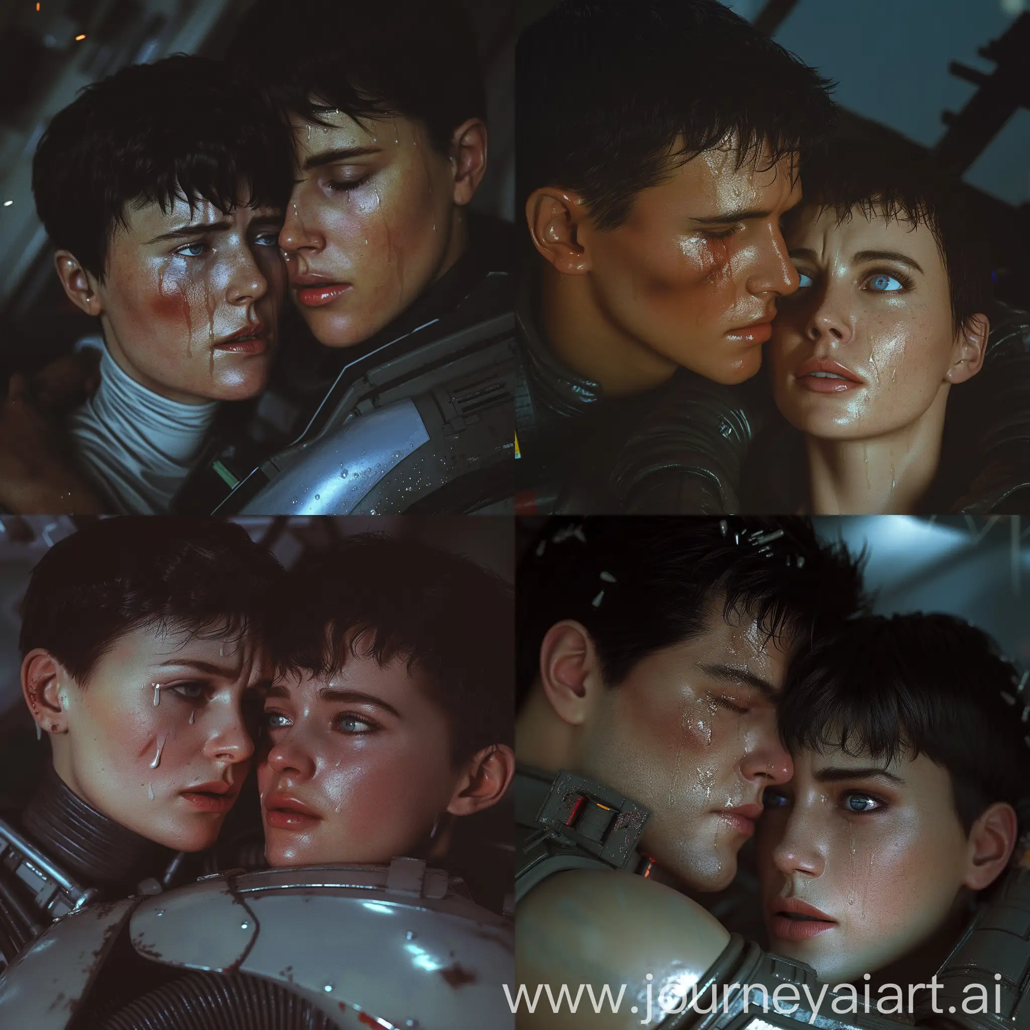 Romantic-SciFi-Tribute-Heroic-Male-Pilot-Cradled-by-Exotic-Female-Warrior