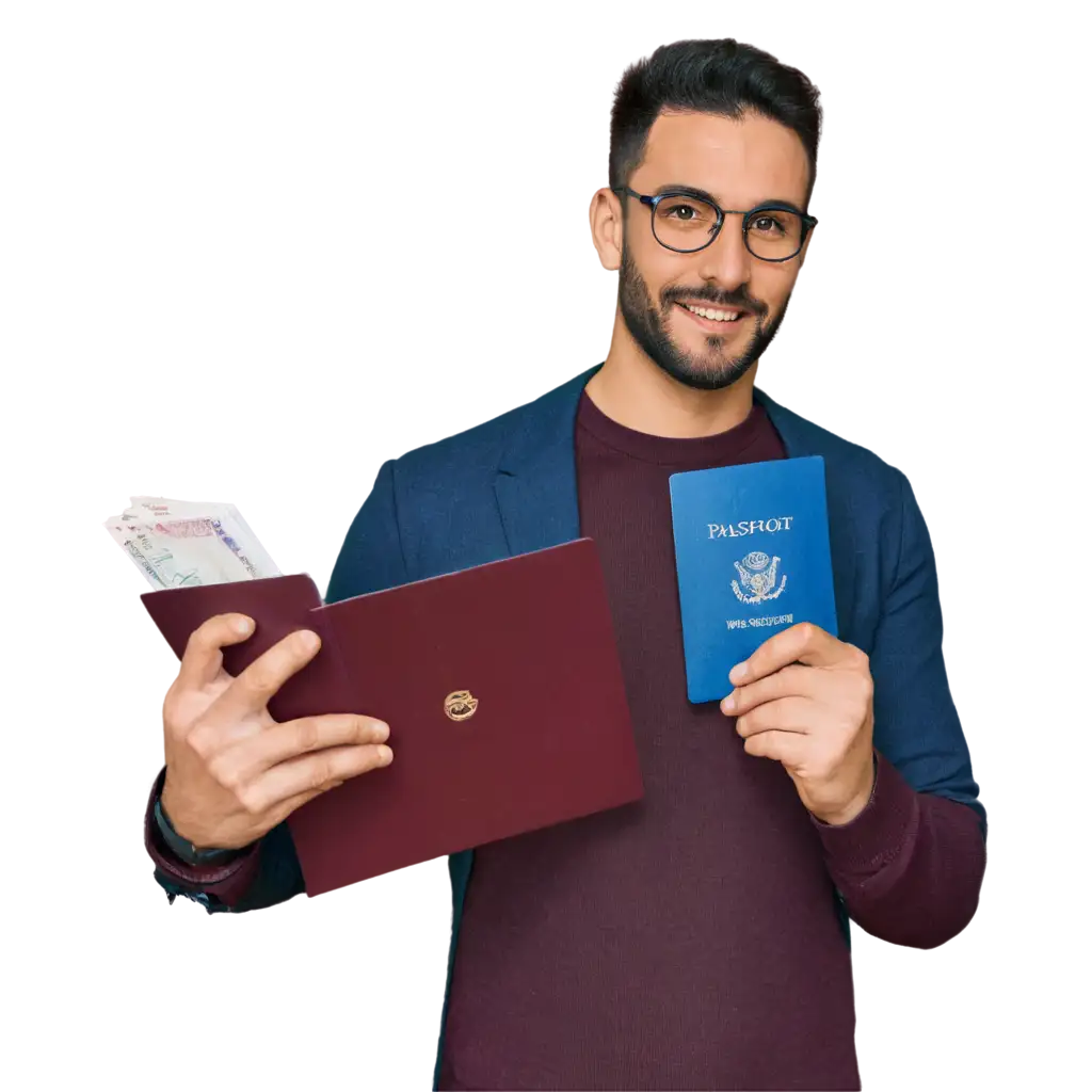 Man Passport In his hand