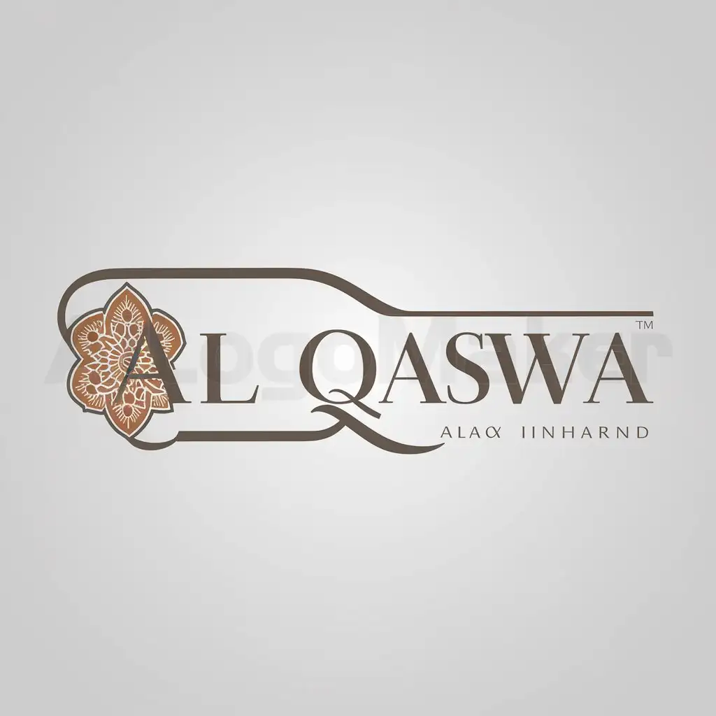 a logo design,with the text "Al Qaswa", main symbol:Mehandi,Moderate,be used in Others industry,clear background