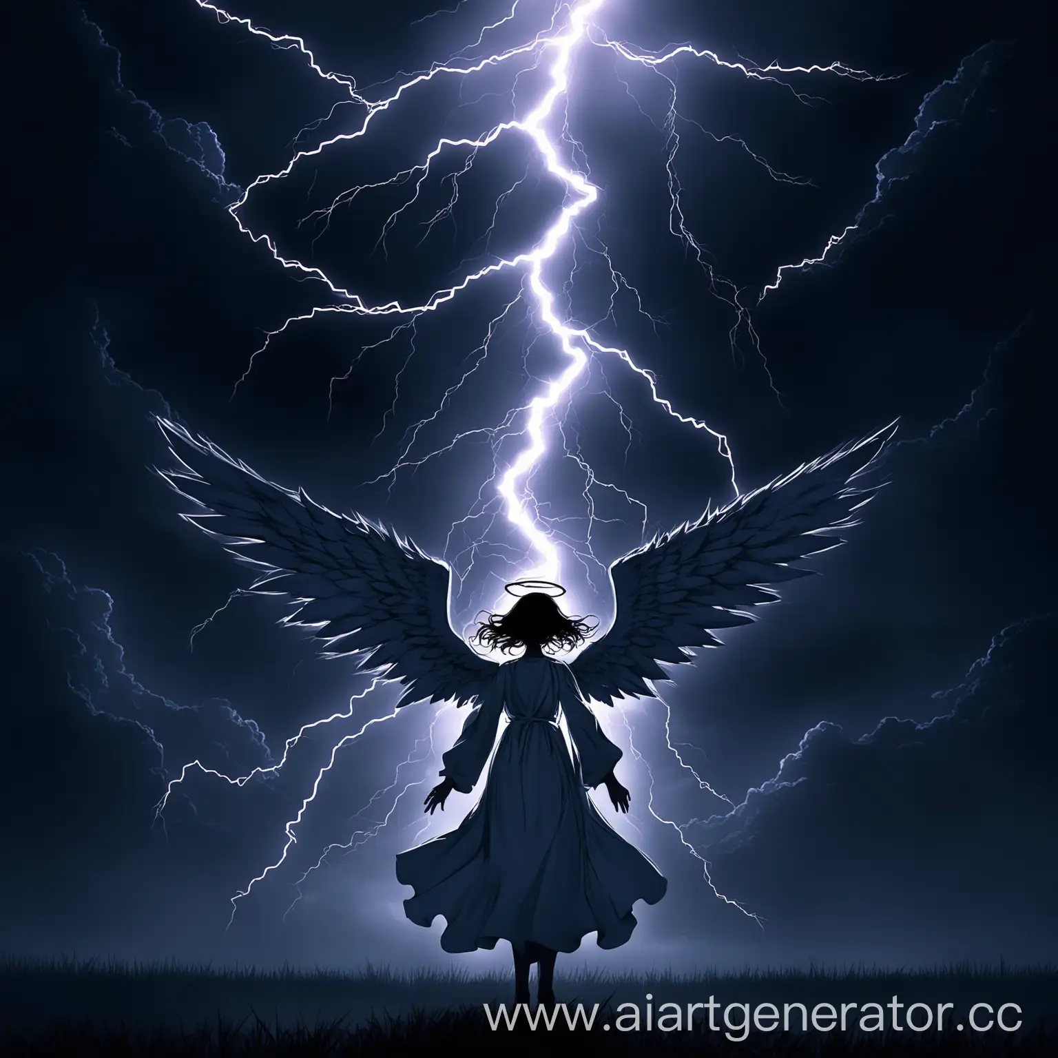 Angel-Under-Night-Lightning-Darkness