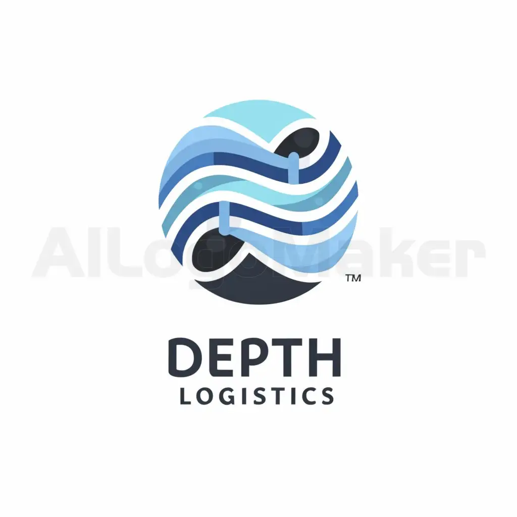 a logo design, with the text 'Depth Logistics', main symbol: water, Moderate, be used in logistics industry, clear background