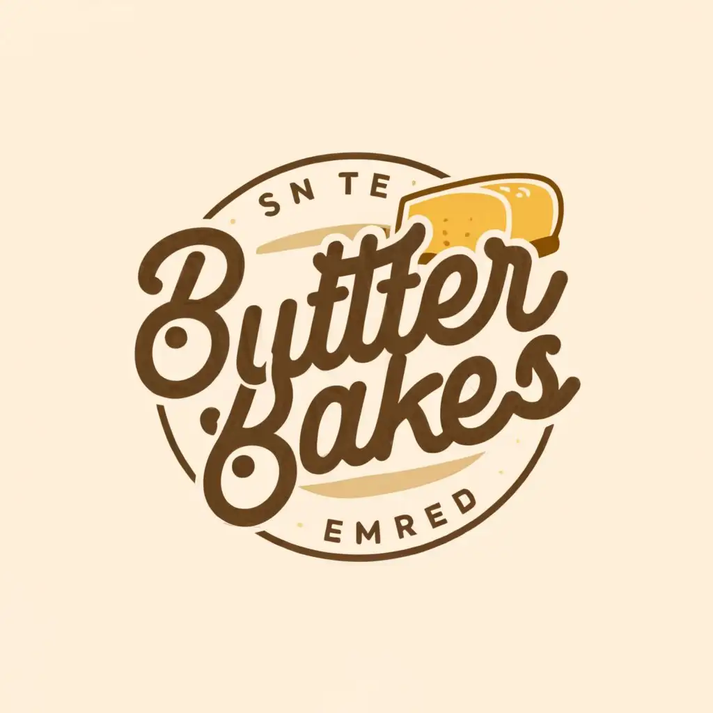 a logo design,with the text "Butter bakes", main symbol:Butter and bread,Moderate,be used in Restaurant industry,clear background