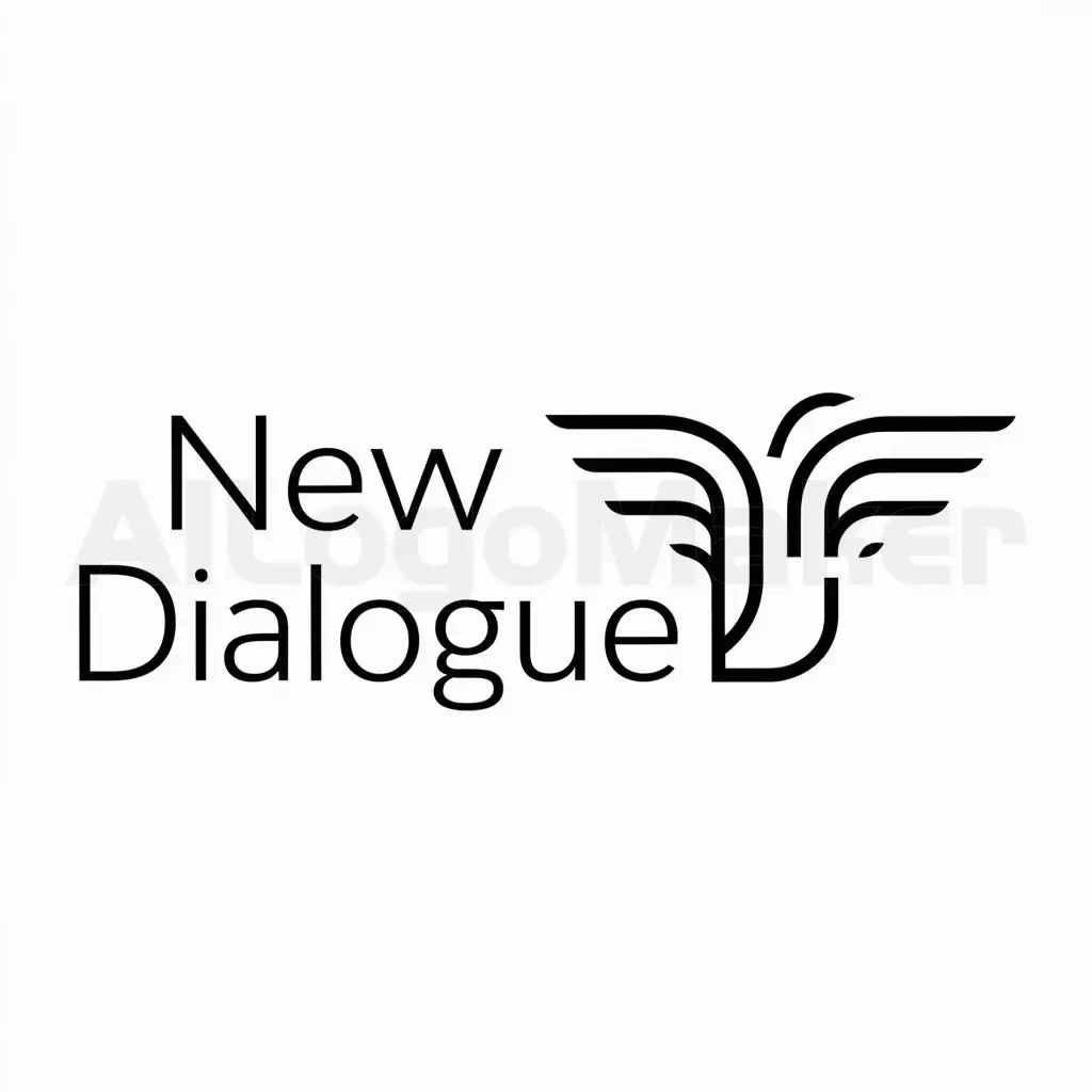 a logo design,with the text "new dialogue", main symbol:pтица,Moderate,be used in Legal industry,clear background