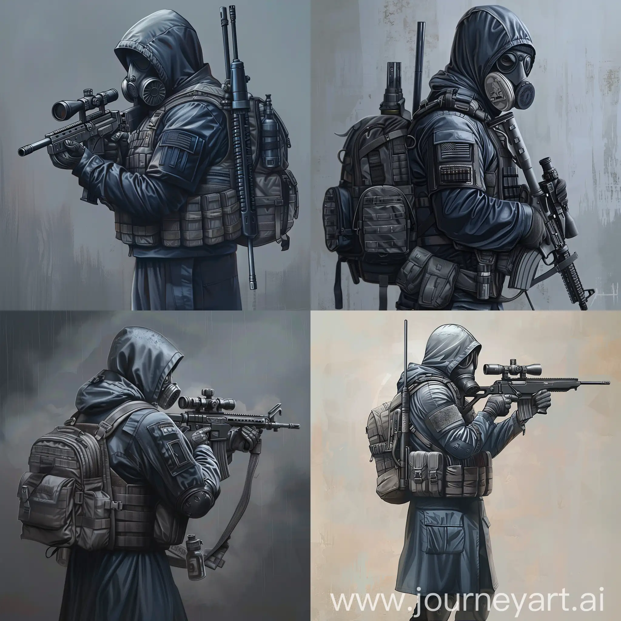 STALKER-Mercenary-in-Dark-Blue-Raincoat-with-Sniper-Rifle