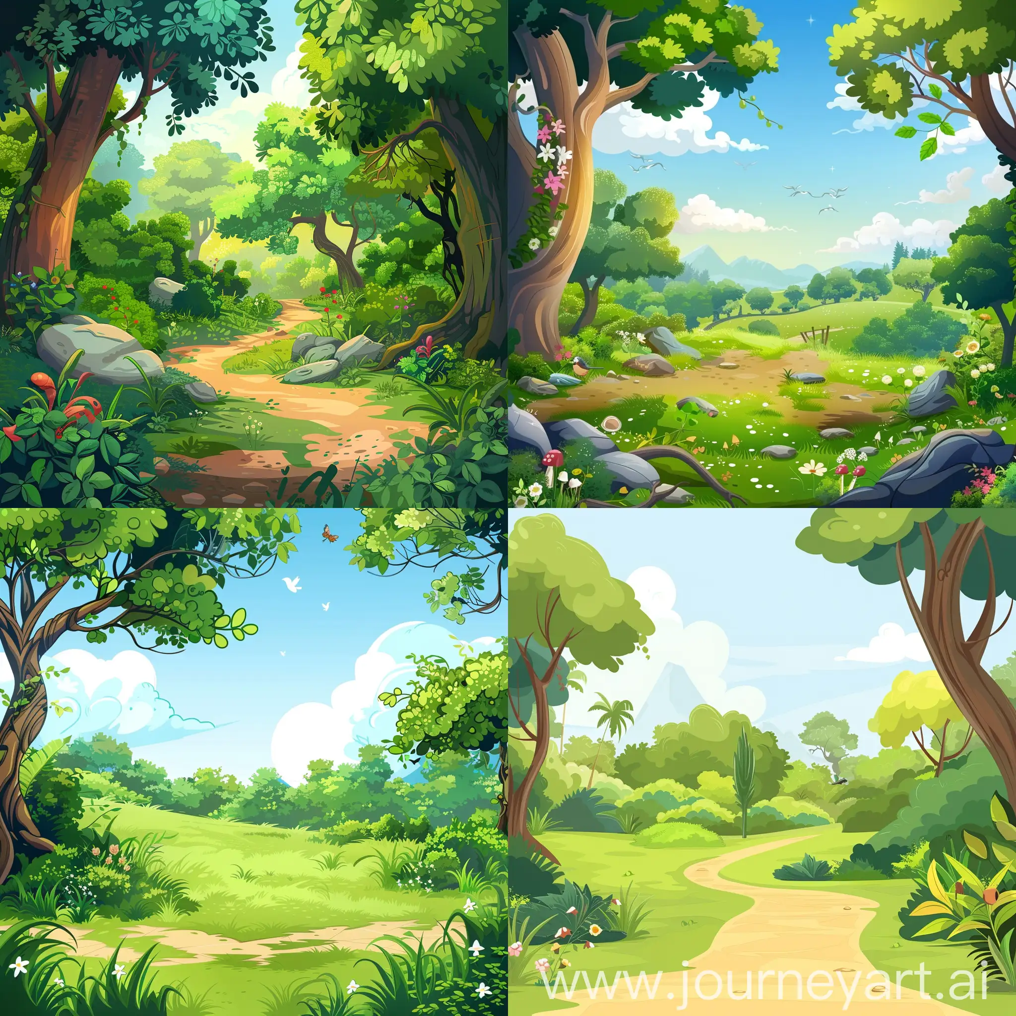 background, cartoon style, art, nature, children's style, aspect ratio 16:9