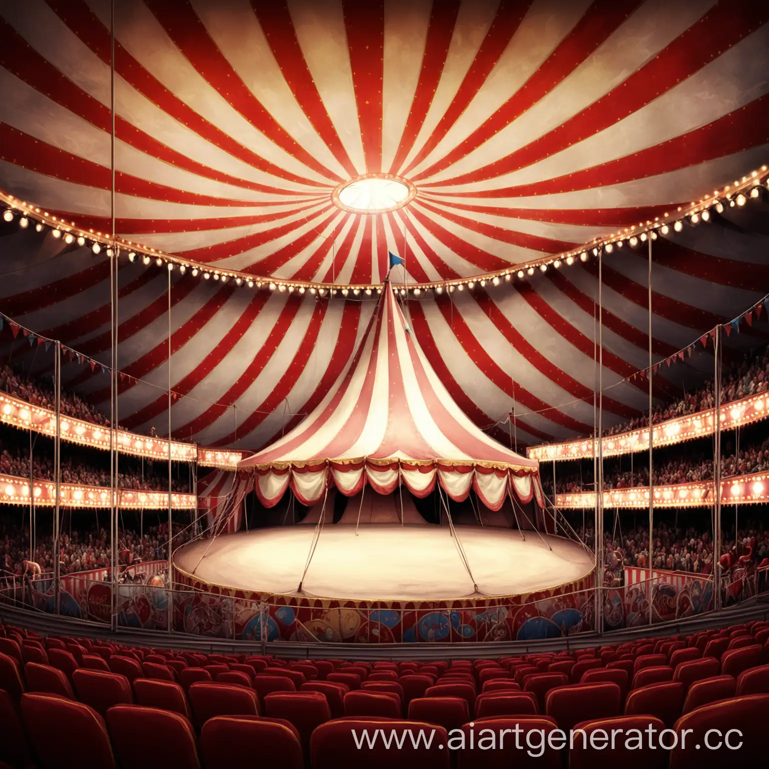 Vibrant-Circus-Scene-with-Performers-and-Spectators