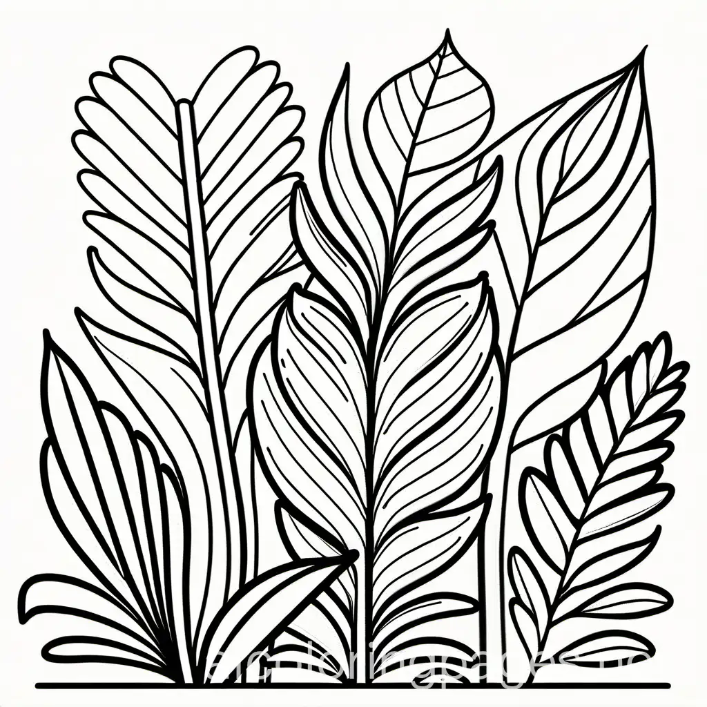 Plant coloring page, Coloring Page, black and white, line art, white background, Simplicity, Ample White Space. The background of the coloring page is plain white to make it easy for young children to color within the lines. The outlines of all the subjects are easy to distinguish, making it simple for kids to color without too much difficulty