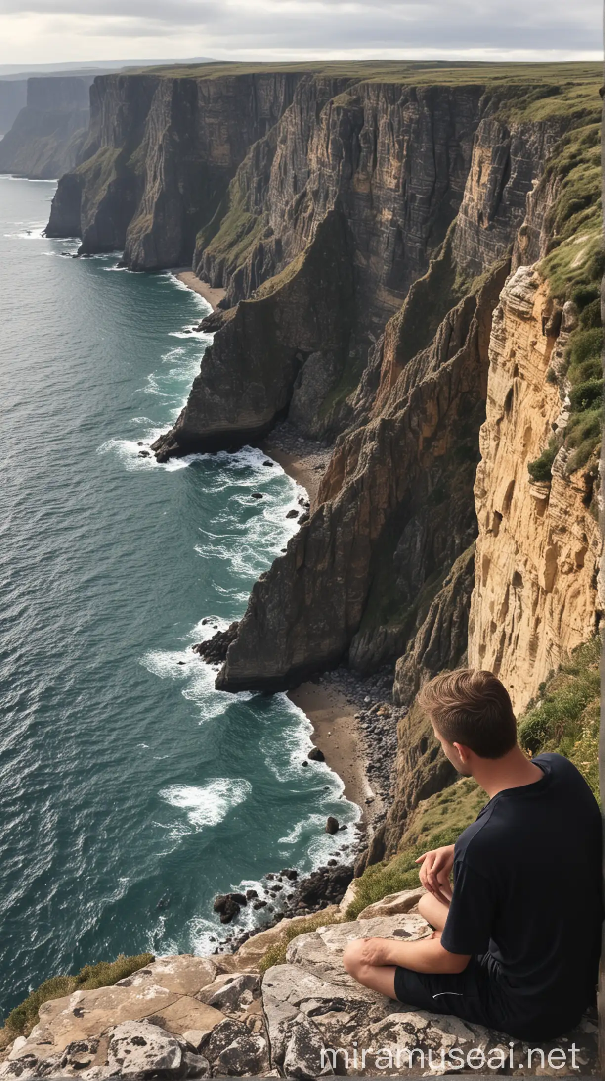 Donald Duck Admiring Majestic Cliffs