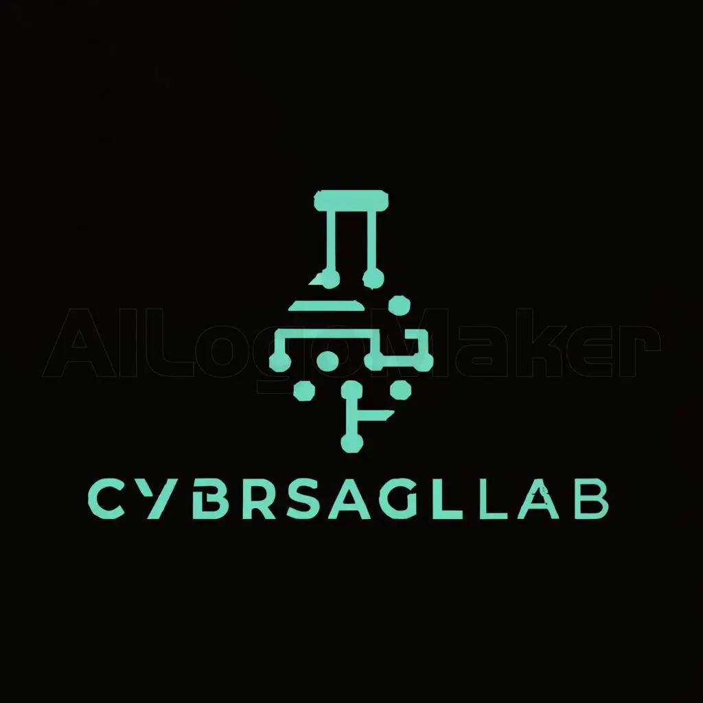 a logo design,with the text "cybersagalab", main symbol:flask,Minimalistic,be used in CyberSecurity industry,clear background