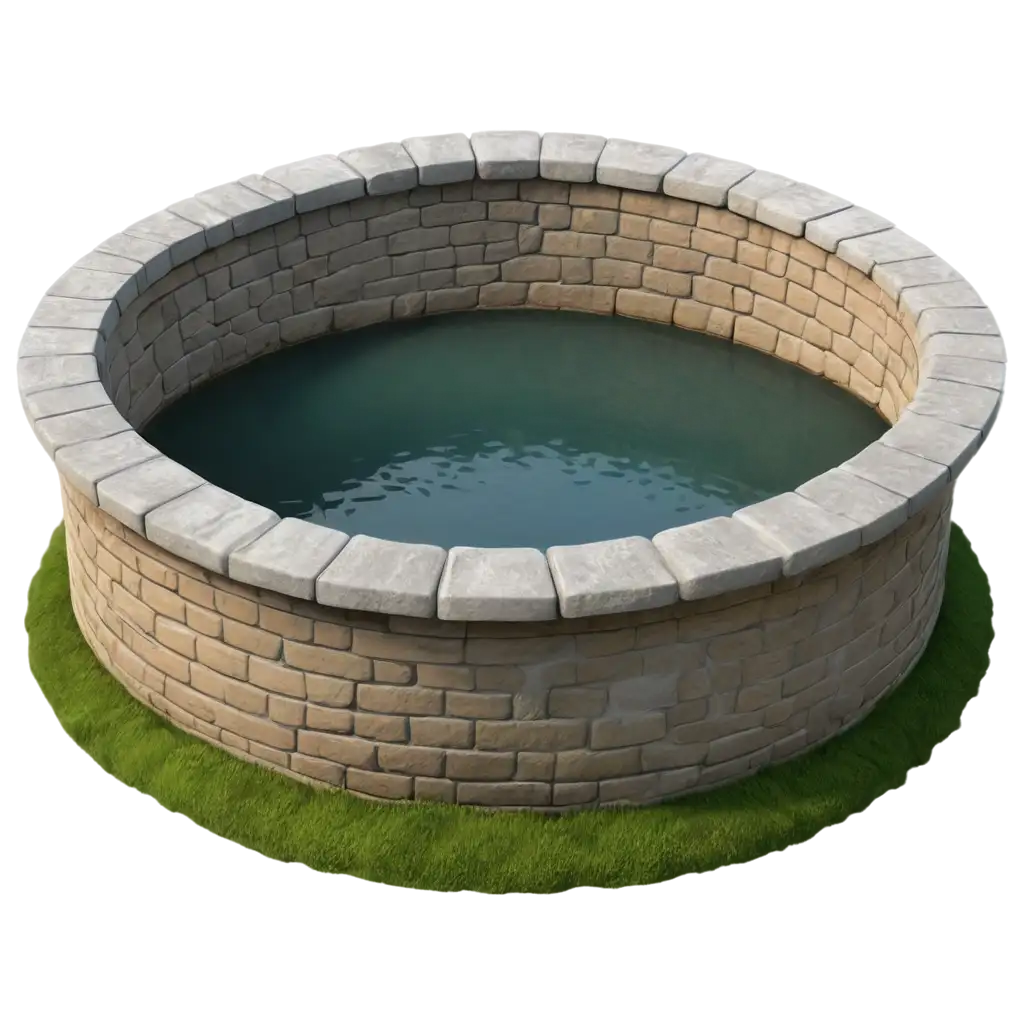 3d ancient brick well 