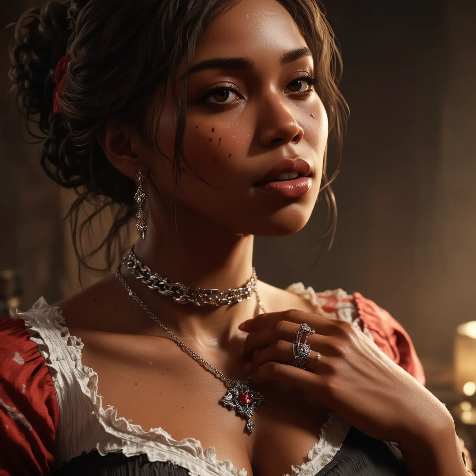 Legendary Red Dead Redemption 2 Art with Diamond Jewelry and Beautiful Black Women