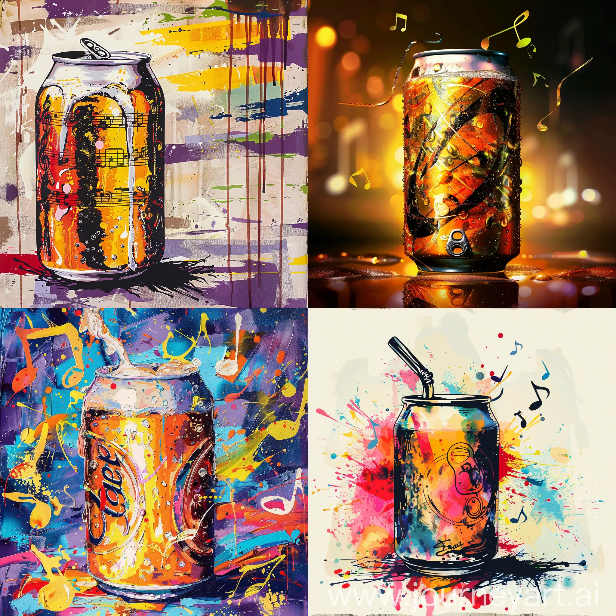 Colorful-Beer-Can-Abstract-Art-with-Music-Notes-Background