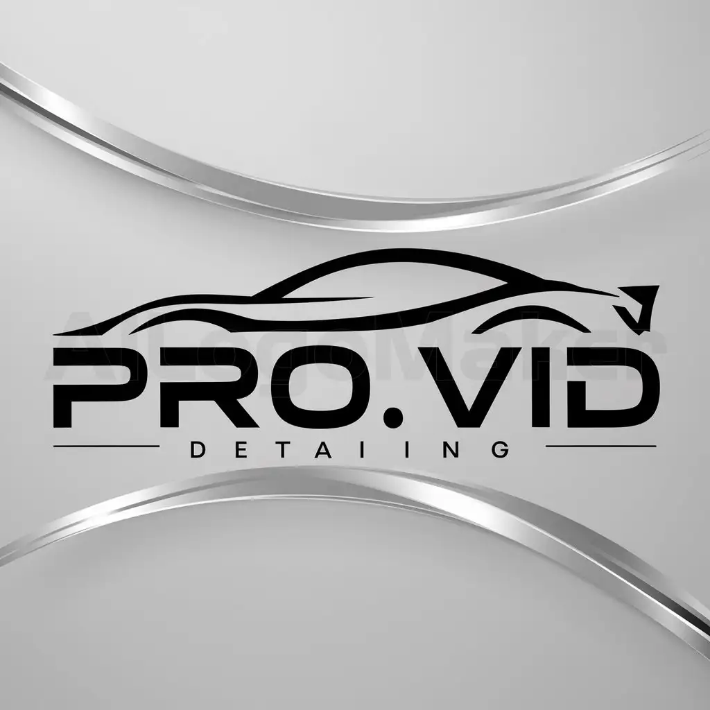a logo design,with the text 'pro.VID detailing', main symbol:Avtomobile,not background