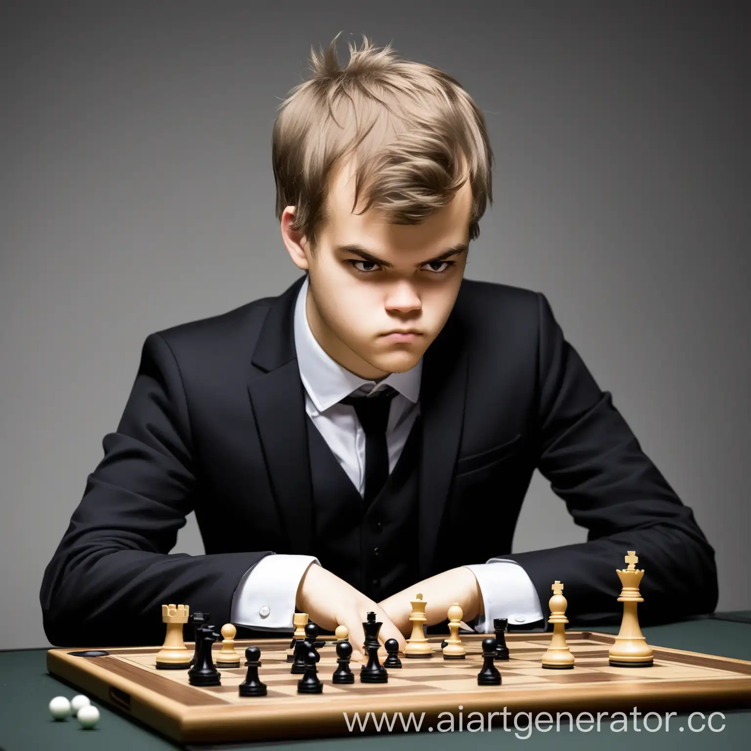 Magnus-Carlsen-Playing-Intensely-in-a-HighStakes-Chess-Match