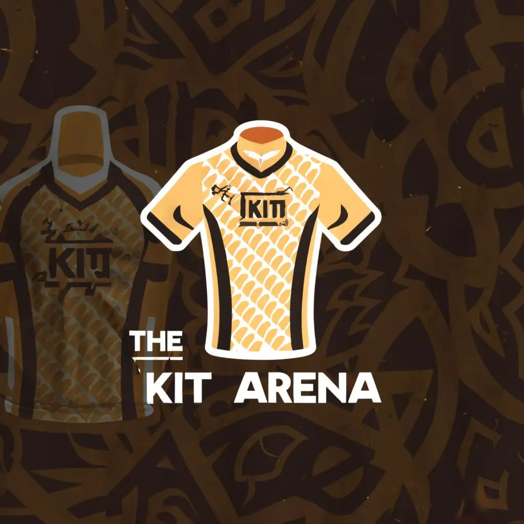 Logo-Design-For-The-Kit-Arena-Bold-Text-with-Jersey-Symbol-on-Clear-Background