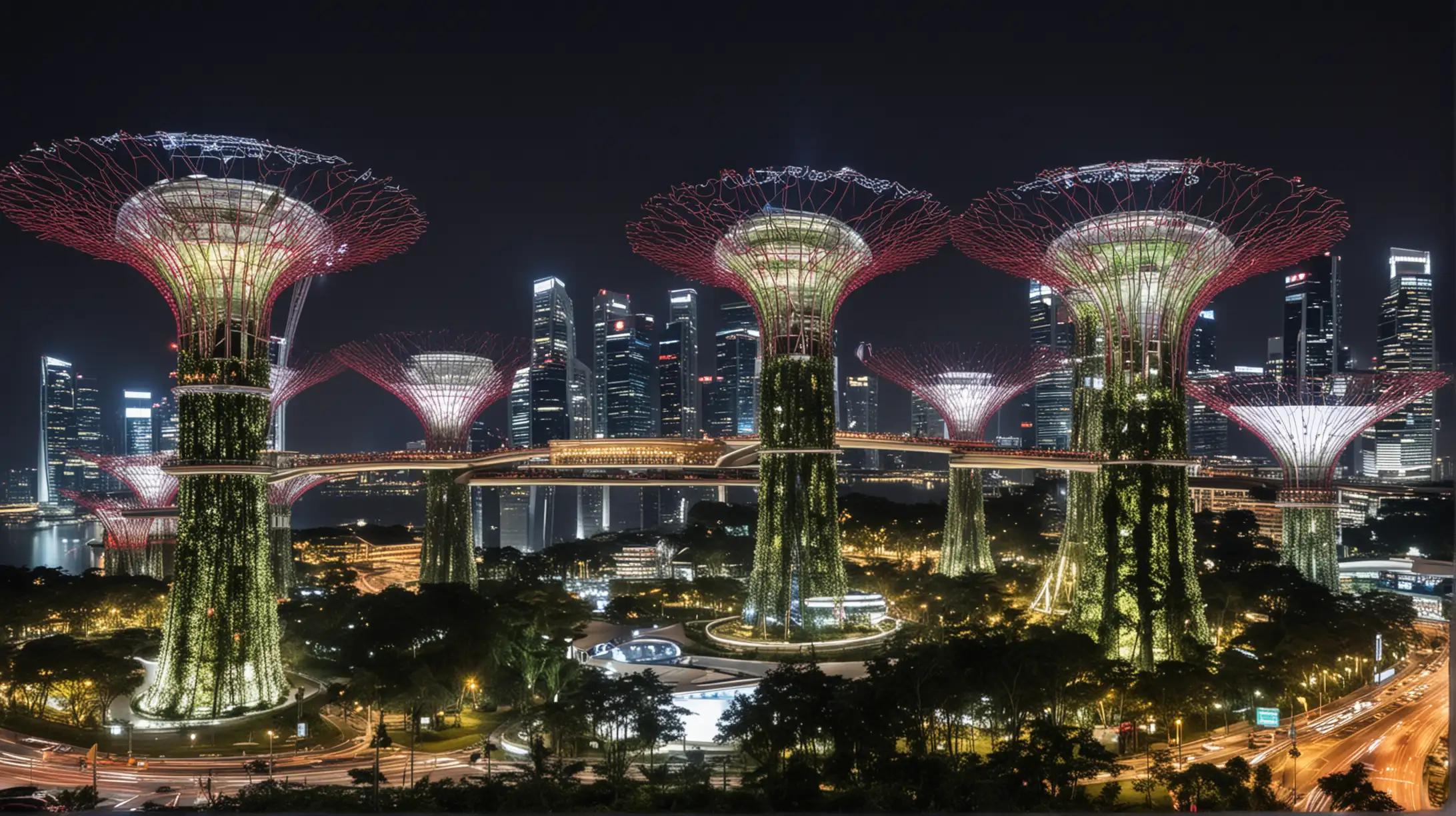 Futuristic Hub in Singapore Cityscape with Advanced Architecture