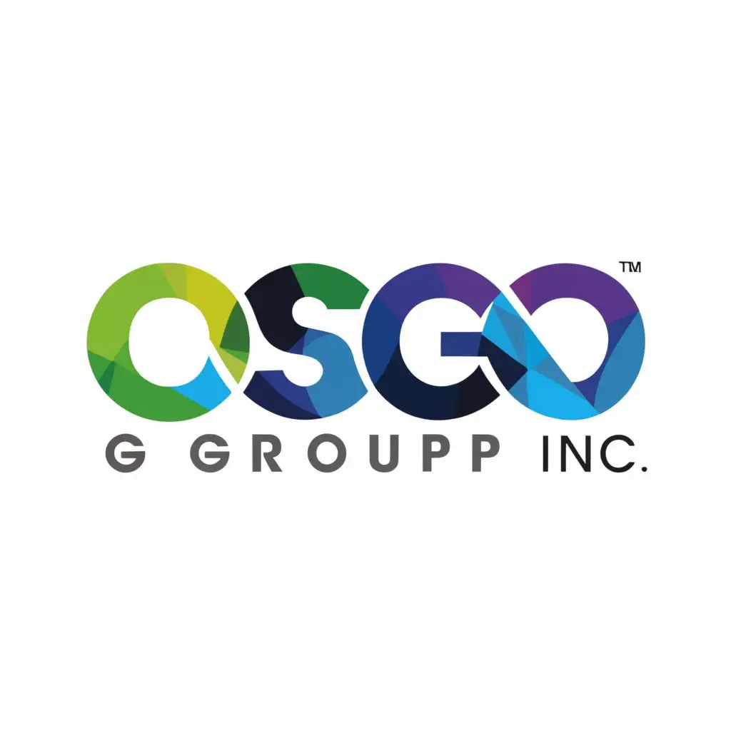 a logo design,with the text "OSCO GROUP INC", main symbol:Incorporate the colors blue, green, indigo, purple, and silver in the design.
- The style of the logo should be modern.
- The logo should be a combination of text and icon based.,Moderate,be used in Others industry,clear background