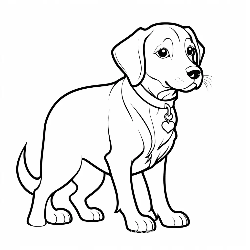 A dog, Coloring Page, blacke, line art, white background, Simplicity, Ample White Space. The background of the coloring page is plain white to make it easy for young children to color within the lines. The outlines of all the subjects are easy to distinguish, making it simple for kids to color without too much difficulty, Coloring Page, black and white, line art, white background, Simplicity, Ample White Space. The background of the coloring page is plain white to make it easy for young children to color within the lines. The outlines of all the subjects are easy to distinguish, making it simple for kids to color without too much difficulty, Model: anime , Coloring Page, black and white, line art, white background, Simplicity, Ample White Space. The background of the coloring page is plain white to make it easy for young children to color within the lines. The outlines of all the subjects are easy to distinguish, making it simple for kids to color without too much difficulty