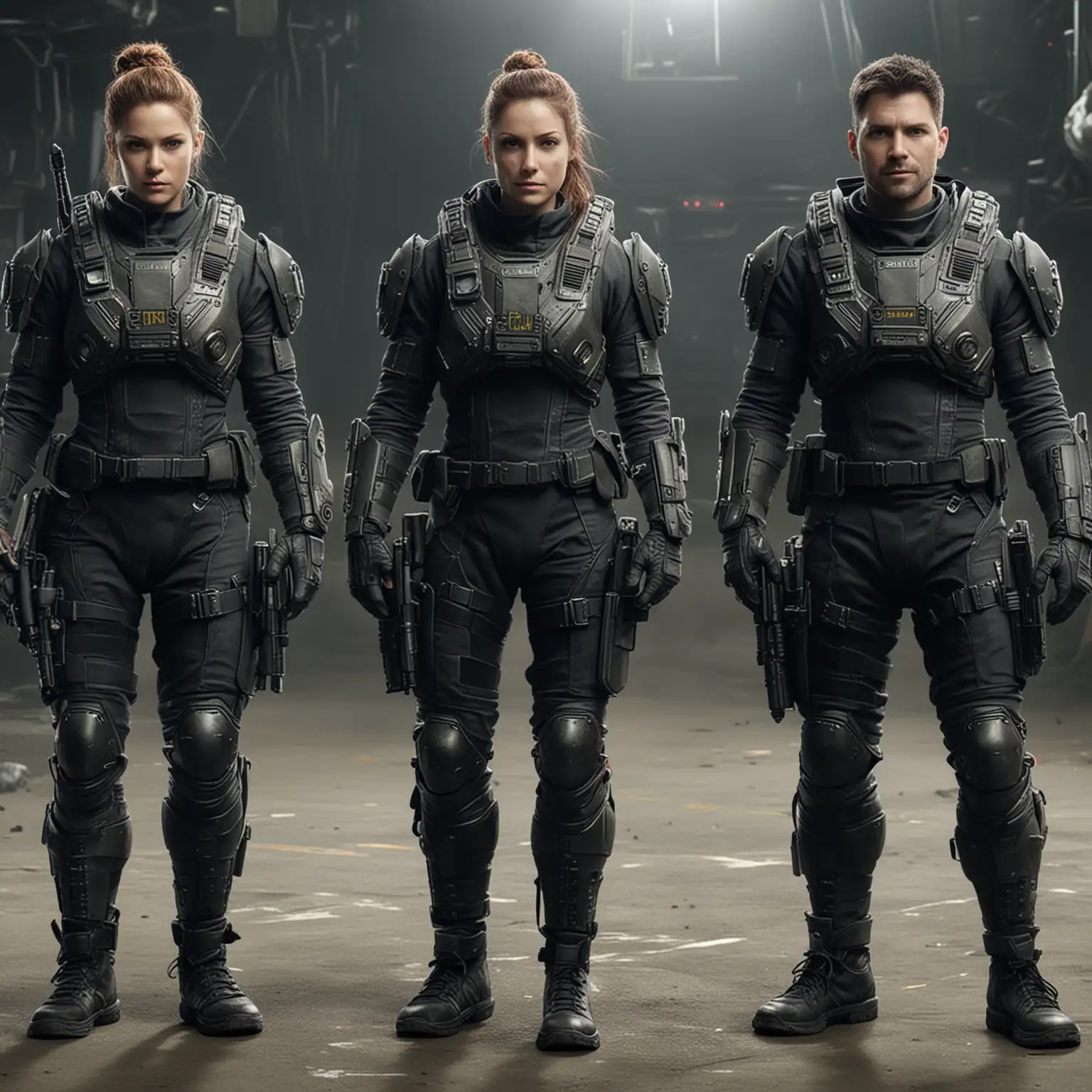generate an image of a syfy tactical future team