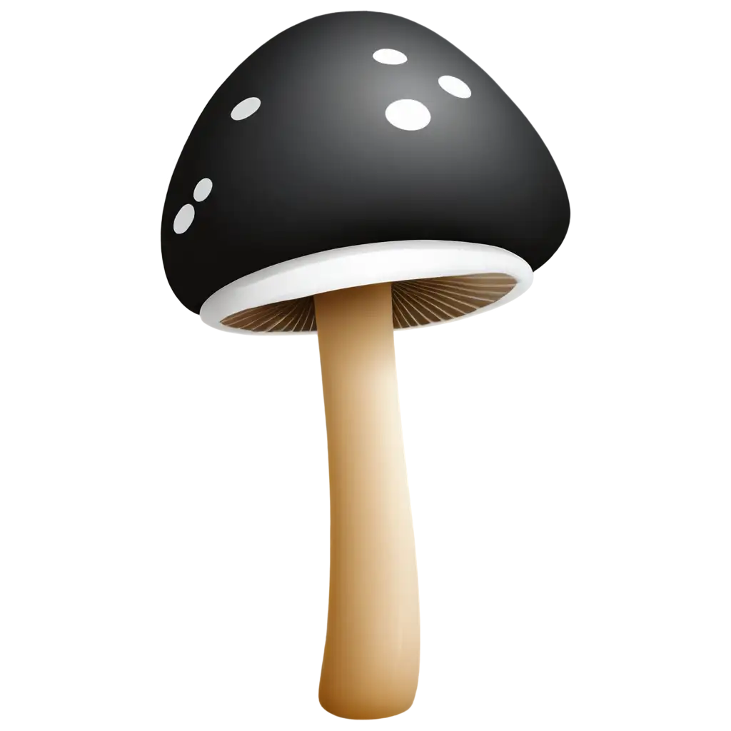 Черный векторный гриб