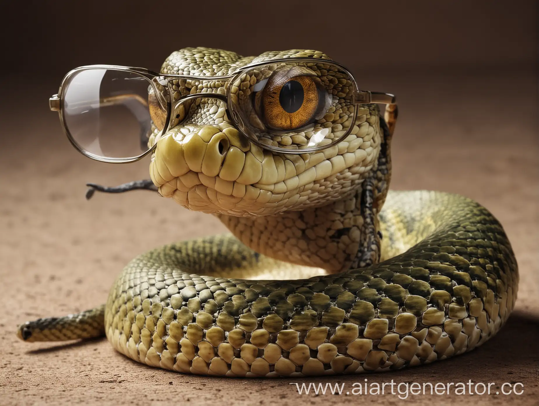 смешная змея в очках