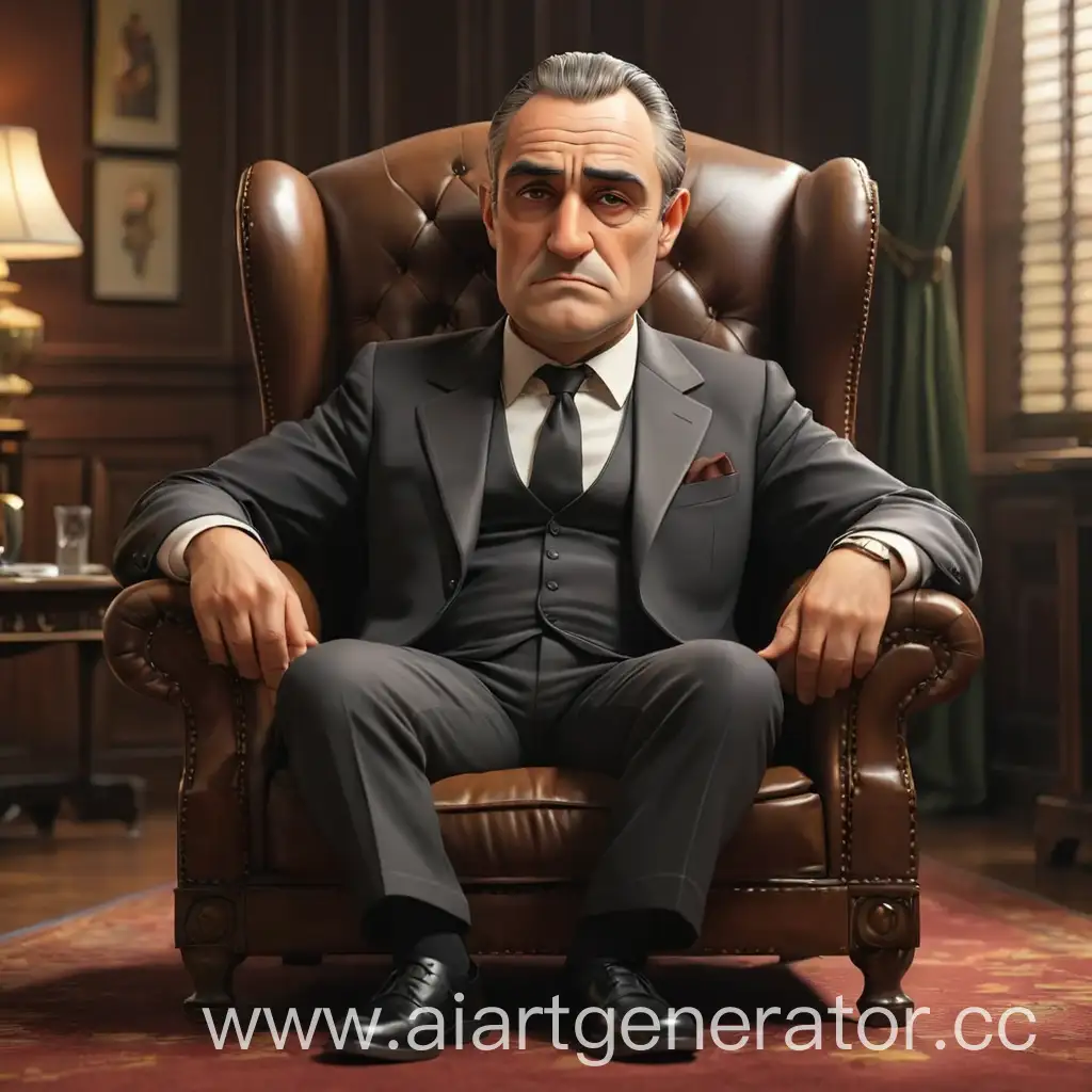 Cartoonish-Godfather-Figure-Relaxing-in-Chair