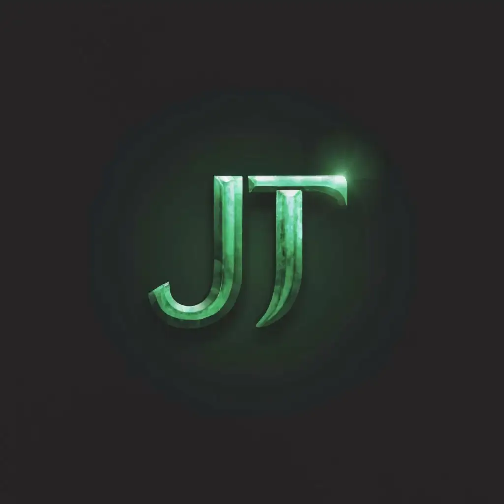 a logo design,with the text "JT", main symbol:3D, epic composition, cinematic, rendered in Enscape, darkgreen,complex,clear background