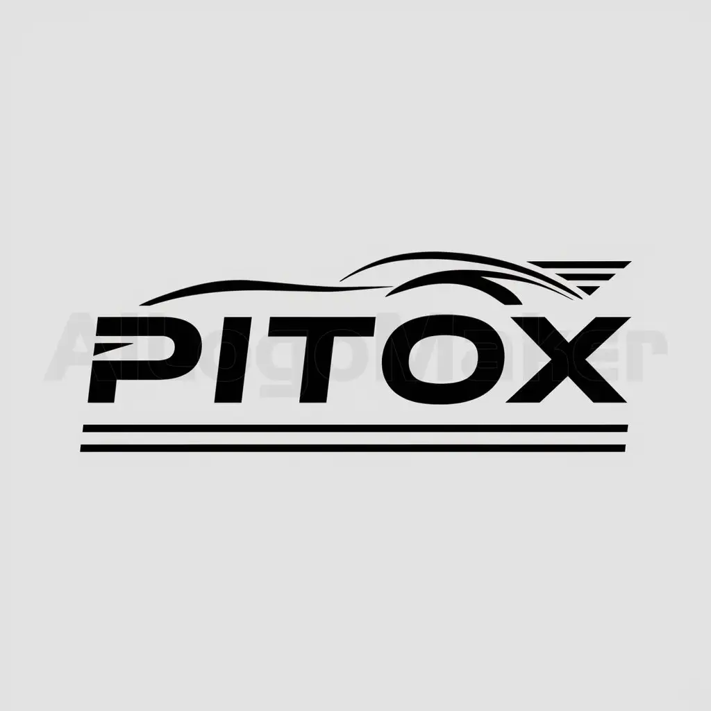 a logo design,with the text "Pitox", main symbol:simple, equipe competitive,Minimalistic,be used in Automotive industry,clear background