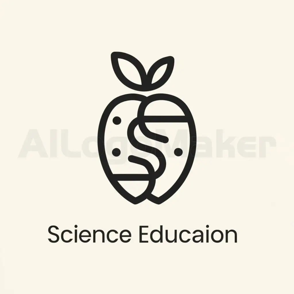 a logo design,with the text "Science education", main symbol:Apple,Minimalistic,be used in Education industry,clear background