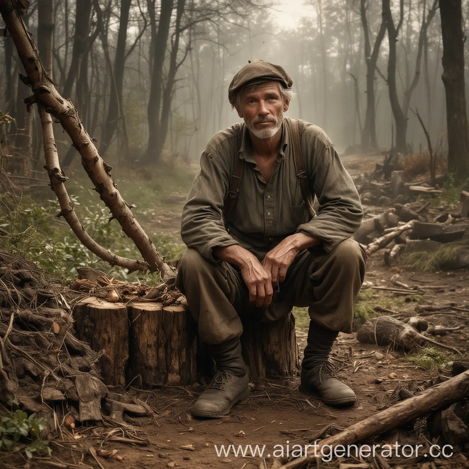 Hardworking-Woodcutter-Providing-for-His-Family-in-a-Small-Village