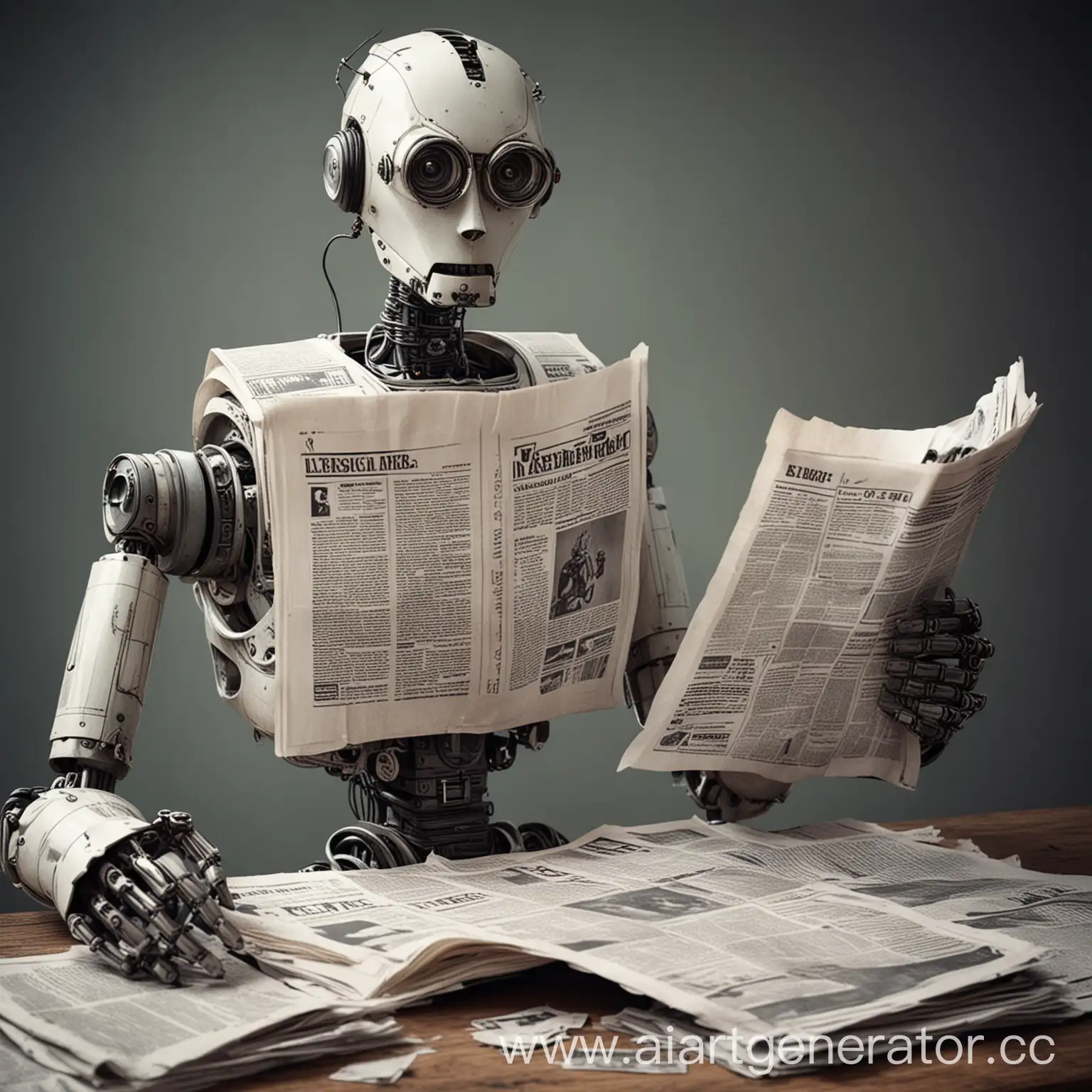 Robot-Enjoying-Morning-News-with-Newspaper