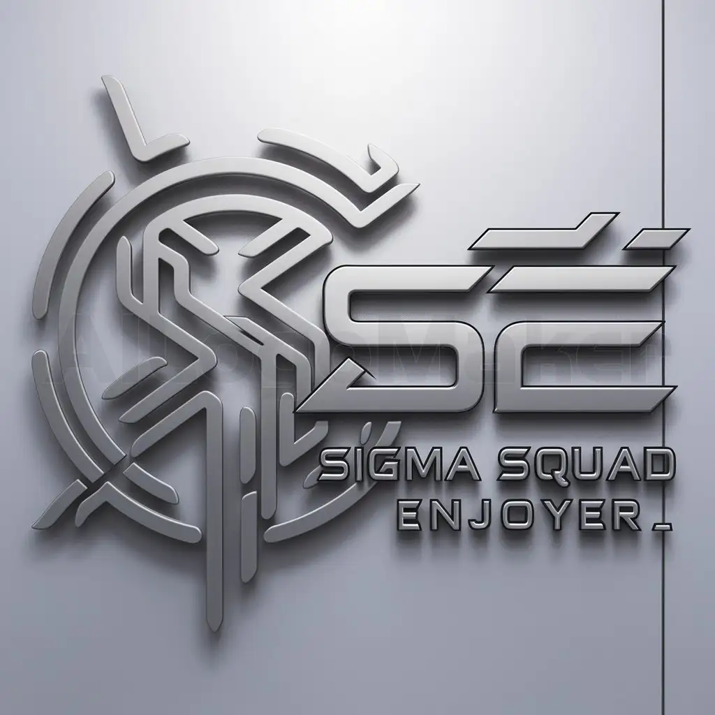a logo design,with the text "Sigma Squad Enjoyer", main symbol:SSE,complex,be used in Game-related industry,clear background