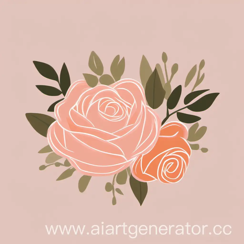 Elegant-Wedding-Logo-with-Soft-Pink-Peach-and-Olive-Tones-Featuring-Mini-Roses