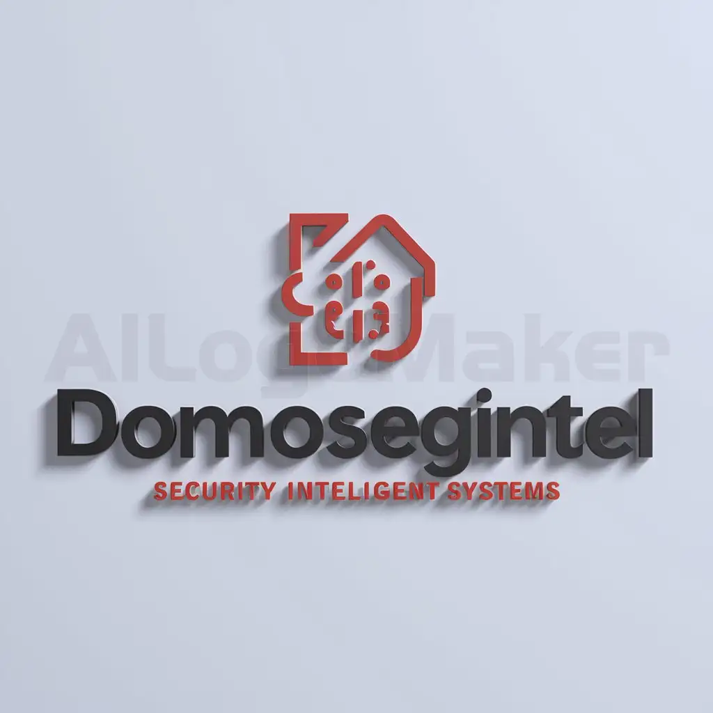  DOMOSEGINTEL logo design, with text "DOMOSEGINTEL", main symbol: DOMOSEGINTEL, Moderate, for use in Domotica security intelligent industry, clear background
