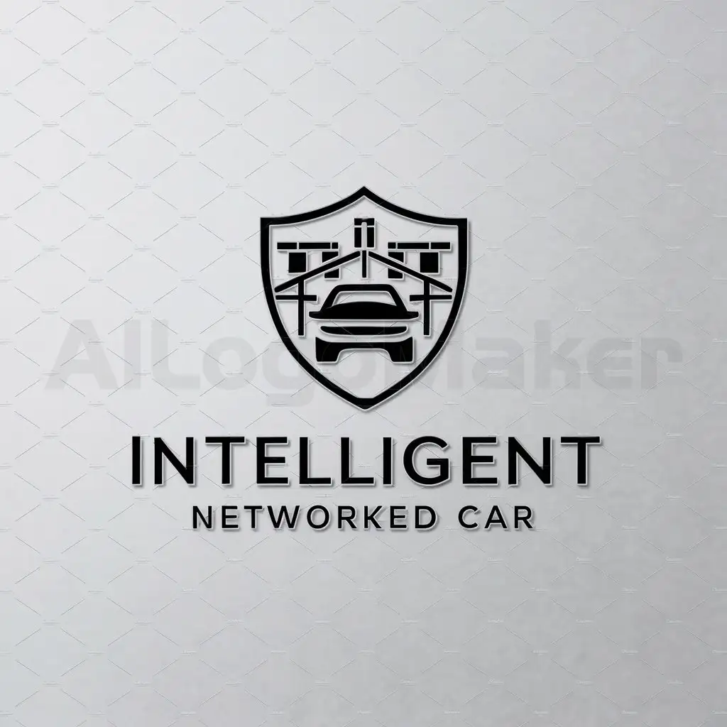 a logo design,with the text "intelligent networked car", main symbol:intelligent traffic, shield,Moderate,be used in Internet industry,clear background