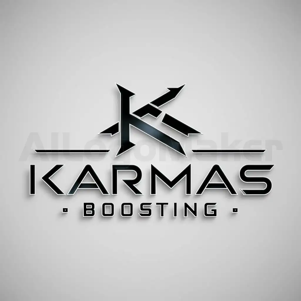 a logo design,with the text "Karmas boosting", main symbol:old school runescape,complex,be used in gaming industry,clear background