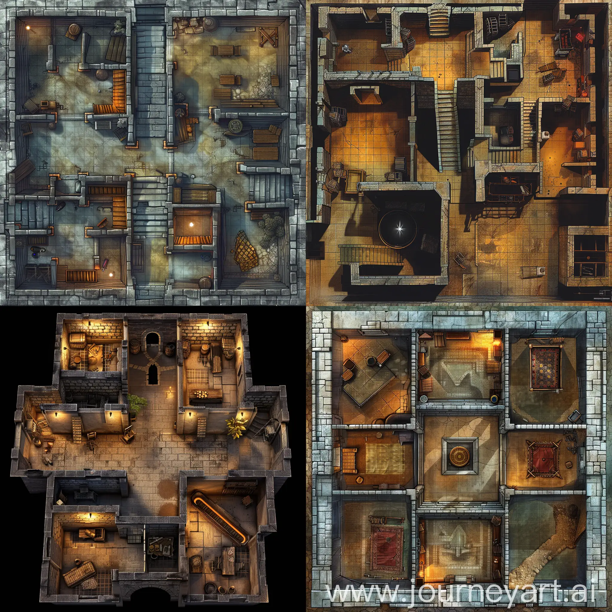 Basement-Dungeon-Battle-Map-with-Hostage-and-Secret-Tunnel-Entrance