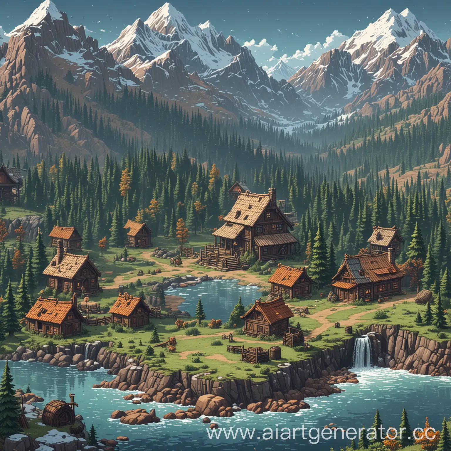 Pixel-Art-Landscape-in-Tundra-Design-for-Game-Development