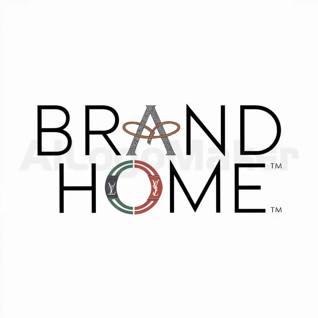 a logo design,with the text "Brand Home", main symbol:Gucci, Louis Vuitton, Prada. yves saint laurent,,complex,be used in Retail industry,clear background