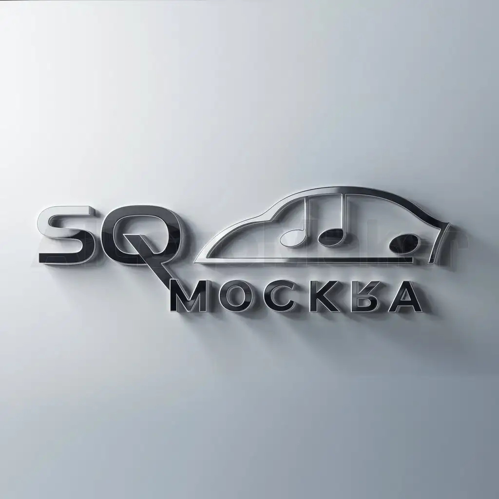 a logo design,with the text "SQ МОСКВА", main symbol:automobiles music,Moderate,be used in Automotive industry,clear background