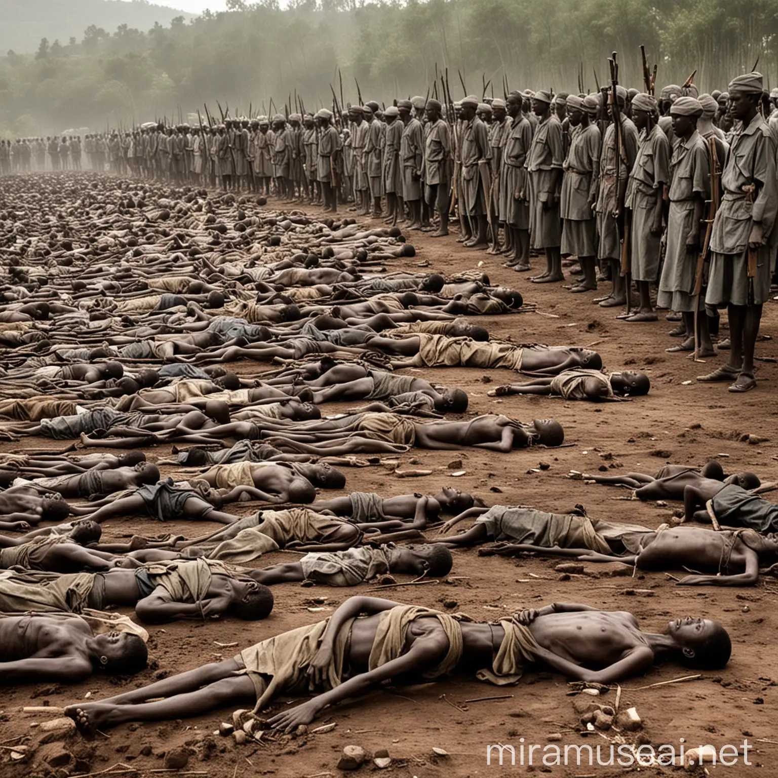 Rwanda Genocide Remembrance Art Figurative War Scene