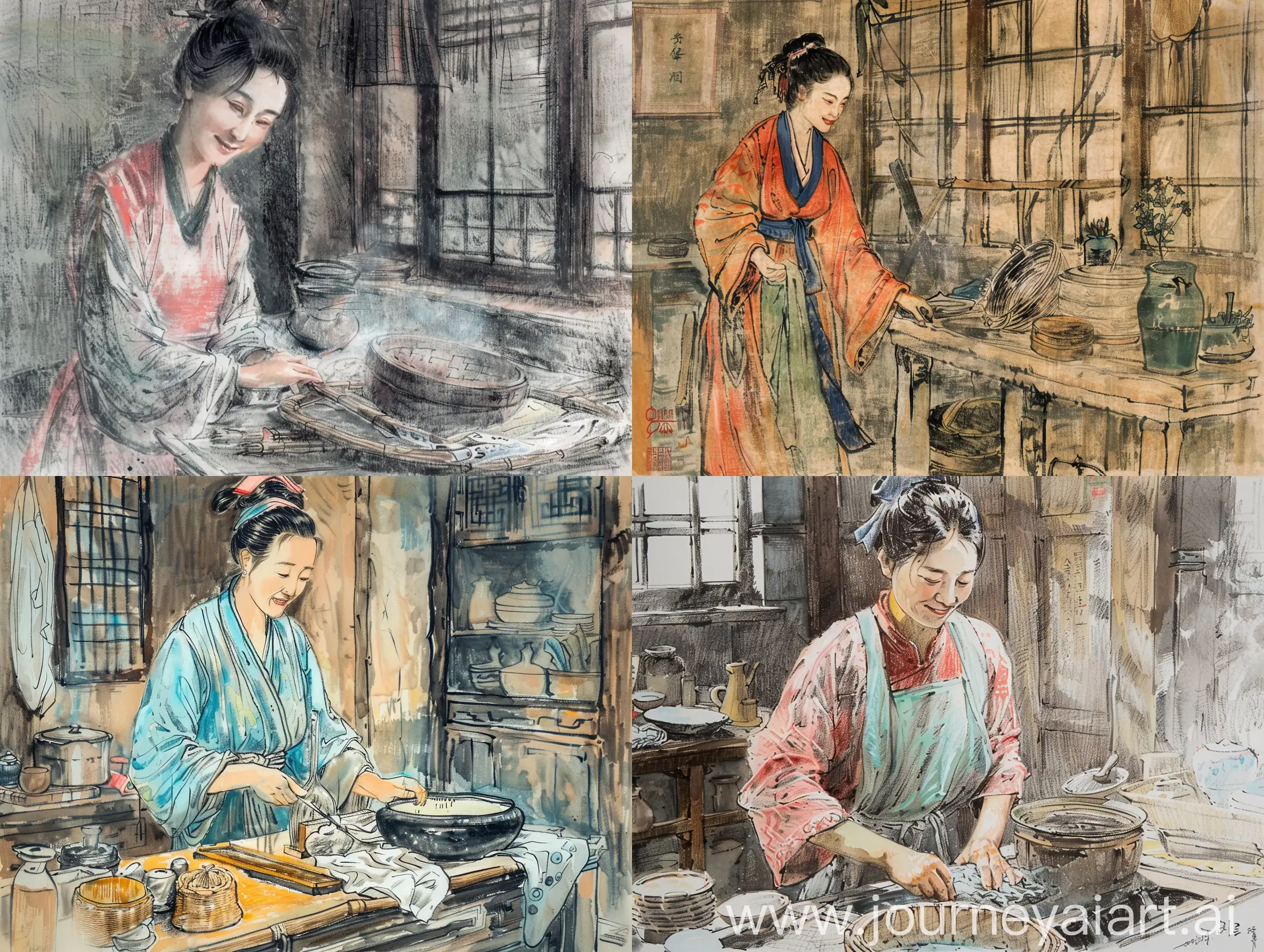 Satisfied-Zheng-Guqis-Wife-in-Traditional-Song-Dynasty-Setting