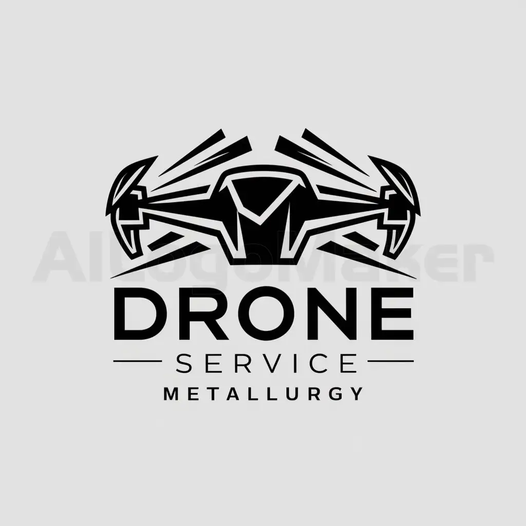 LOGO-Design-for-Drone-Service-Innovative-Quadcopter-Emblem-for-Metallurgy-Industry