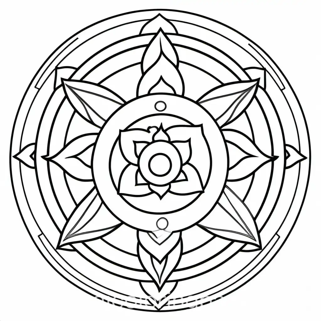 Simple-Throat-Chakra-Coloring-Page-for-Children-Black-and-White-Line-Art-on-White-Background