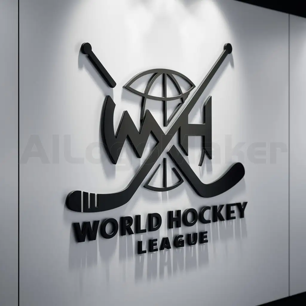 a logo design,with the text "world hockey league", main symbol:hockey sticks,Moderate,clear background